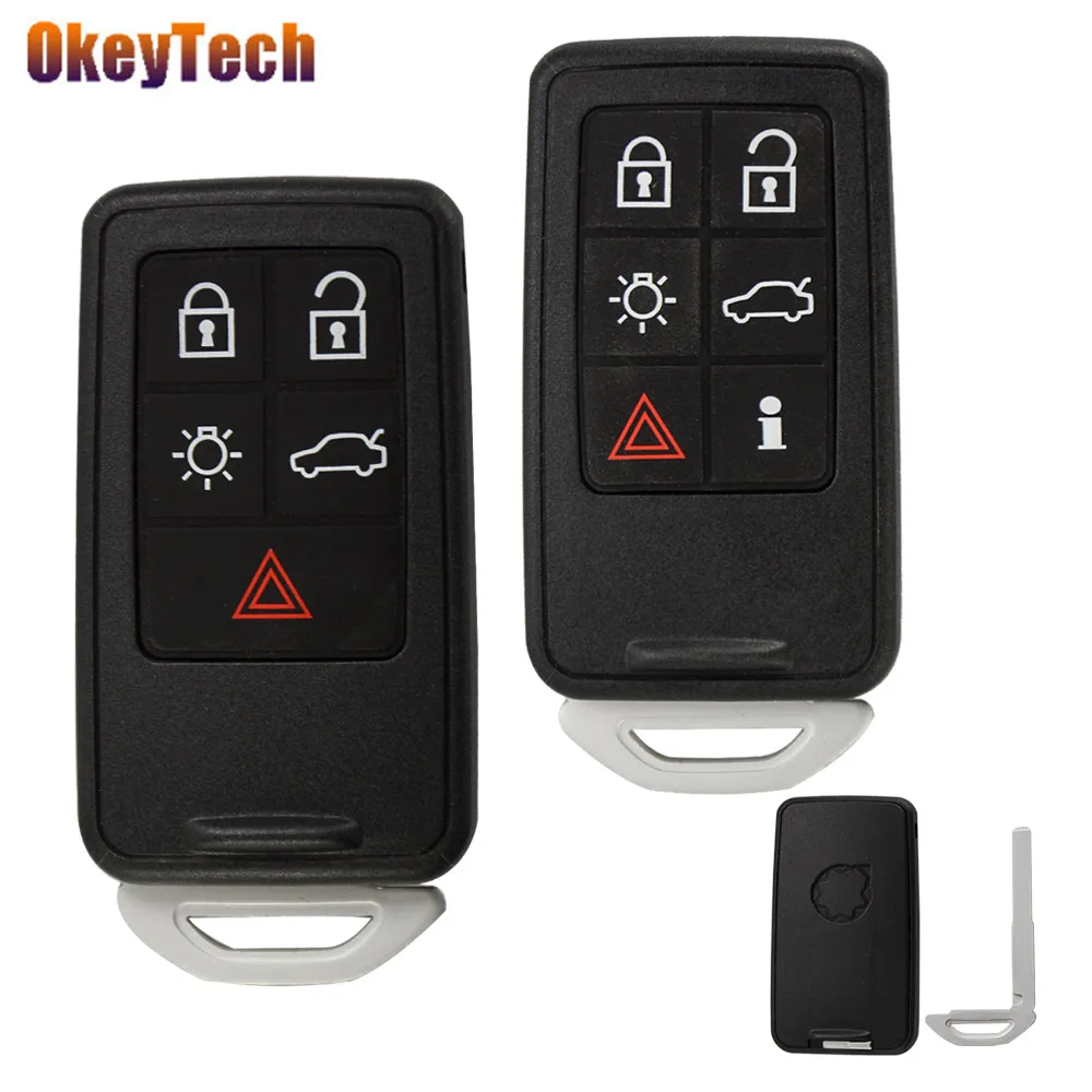 OkeyTech 5/6 Кнопка умный Автомобильный ключ оболочка чехол Обложка Fob для Volvo S60 V60 S80 XC70