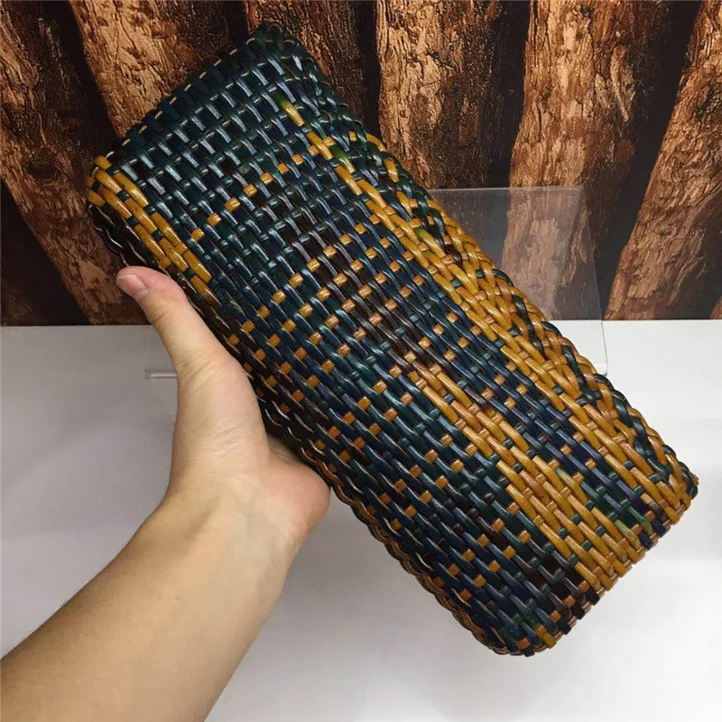 

new women crossbody mini bag Women's High Quality genuine Leather handmade Weave Knit Fashion Clutch Shoulder Across Bag Handbag