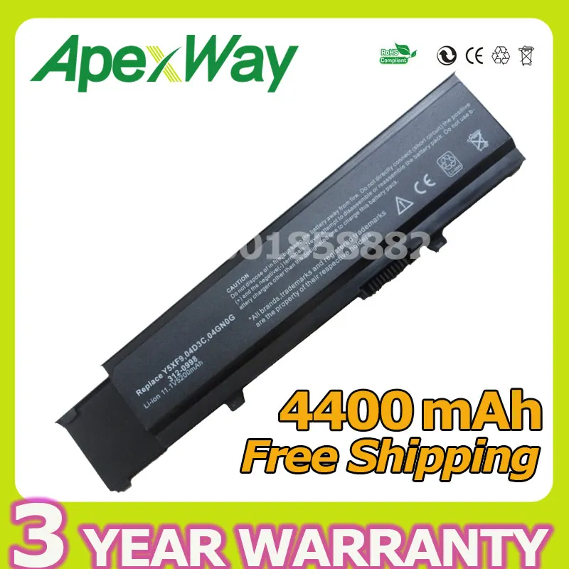 Apexway 4400mAh 6cell Laptop Battery for Dell Vostro 3400 3500 3700 04D3C 04GN0G 0TXWRR 0TY3P4 312-0997 4JK6R 7FJ92 CYDWV Y5XF9 Apexway 4400mAh 6cell Laptop Battery for Dell Vostro 3400 3500 3700 04D3C 04GN0G 0TXWRR 0TY3P4 312-0997 4JK6R 7FJ92 CYDWV Y5XF9