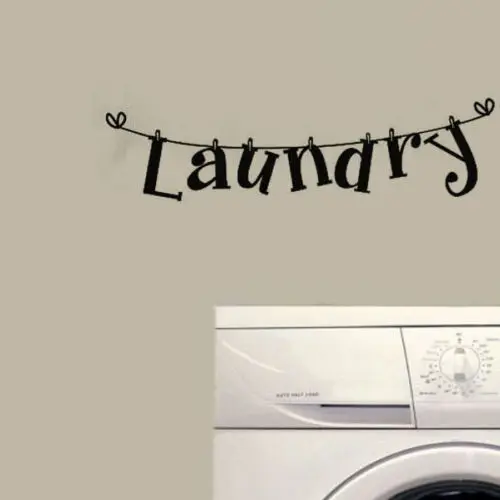 Laundry Shop Glass Wall Sticker Laundry Washing Room Kitchen Wall Art Stickers Vinyl Decals DIY Home Room Decoration Stickers