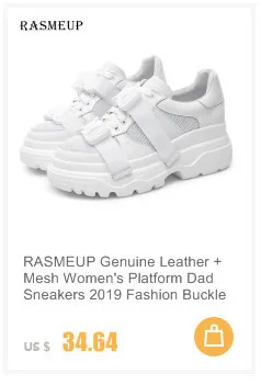 RASMEUP/женские кроссовки на платформе из натуральной кожи и сетчатого материала; коллекция года; Модные женские белые туфли для папы; повседневная женская обувь на шнуровке
