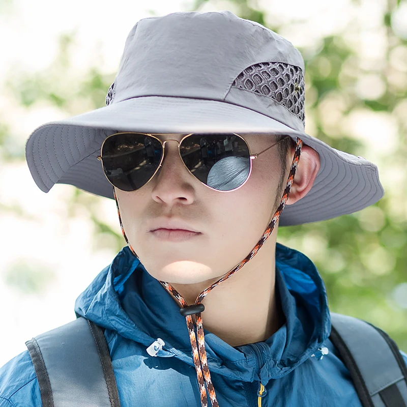 

Men's Fishing Sun Hat Wide Brim Mountaineering Sun Hat Summer Outdoor Helmet Sun Cap Fisherman's Hat B-8272