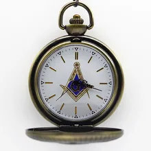 Новое поступление 5,5 см масонский тематический цветной циферблат кварцевые карманные часы кулон ожерелье Fob часы Мужские Женские подарок