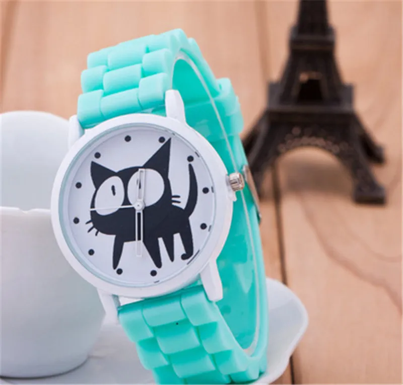 

Women Children Watches Kitty Cat Silicone Quartz Movement Wrist Watches Bracelet Relogio Feminino Montre Femme 2018 Saat