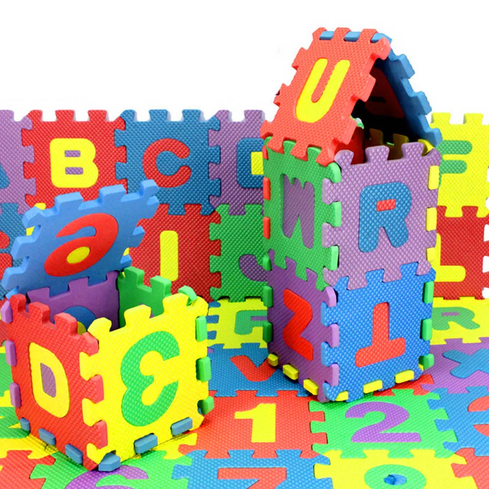 

MUQGEW Children's soft developing crawling rugs,baby play puzzle number/letter eva foam mat,pad floor for baby games 12*12cm
