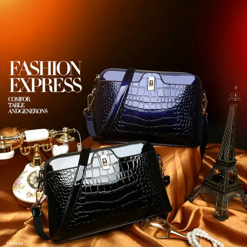 

Luxury Crocodile Pattern Handbag 2019 New Small Tote Ladies Purse Hobo Bags PU Leather Shoulder Bags