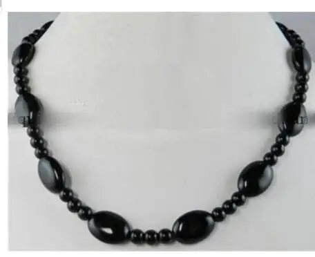 Women jewelry choker anime gem chocker maxi collier natural AAA Black STONE Onyx Oval + Round Beads Necklace | Украшения и