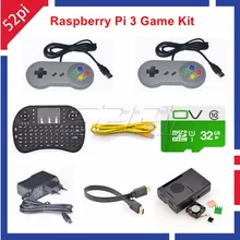 52Pi RetroPie Game Console Accessory Kit with 32GB SD Card and USB Controllers for Raspberry Pi, Not include Raspberry Pi Board