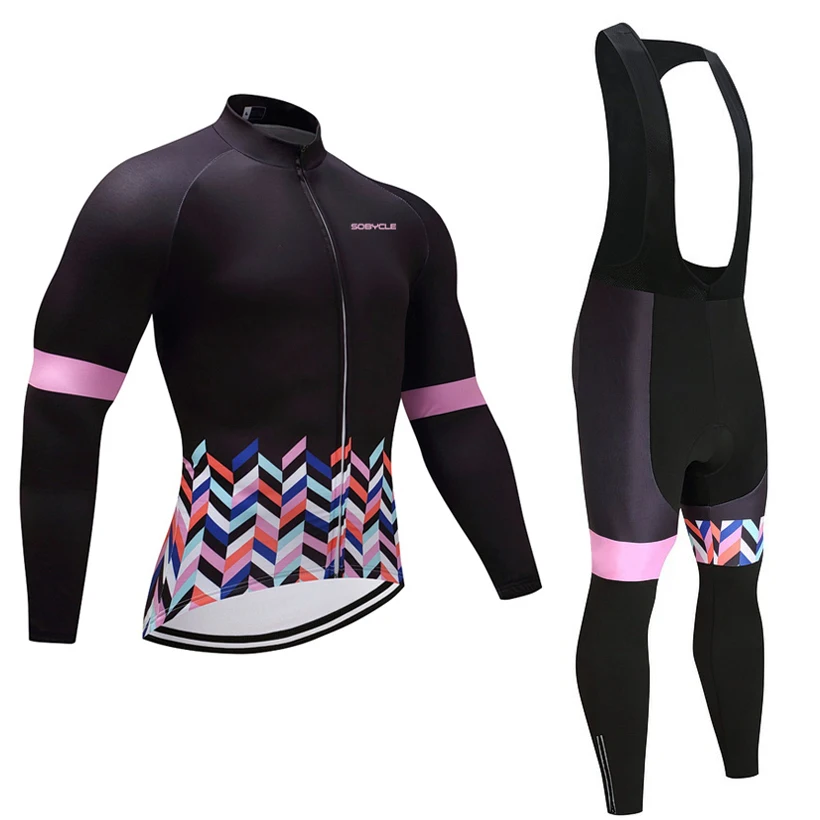 2018 waves cycling pro jersey 9D gel pad bike pants set quick dry MTB Ropa Ciclismo women long sleeves bicycling Maillot wear