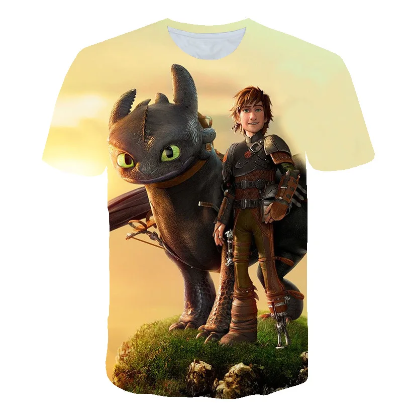 2019 футболка с 3d принтом «Как приручить дракона» футболка для мальчиков милые детские топы, футболка с героями мультфильмов Fille Nova От 3 до 16