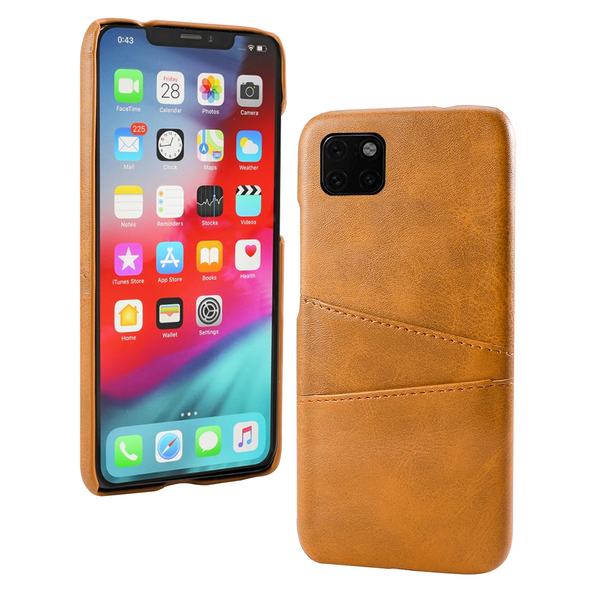 

for iPhone 11 Pro Max Case Calf Grain PU Leather Back PC Case Anti-Scratch Protective Cover for iPhone 11 XI 5.8 Card Case 2019