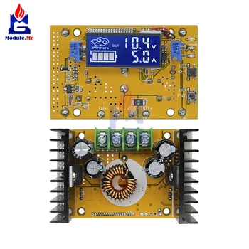 

10A DC-DC Adjustable LCD Dual Display CC CV Step-Down Boost Converter Power Supply Module Short Circuit Protection with Case