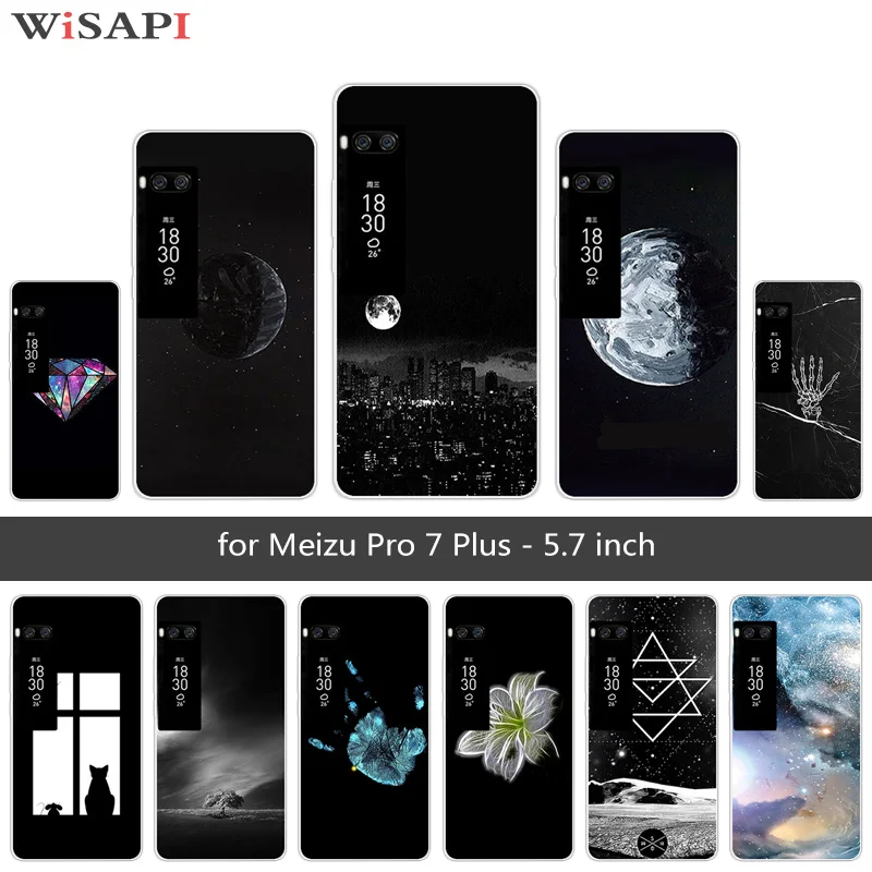 Для Meizu Pro 7 Plus задняя крышка роскошный мягкий силиконовый чехол для телефона с