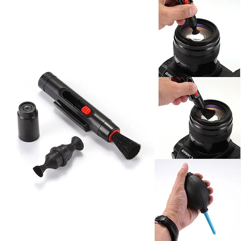 

3 in 1 Suit Dust Cleaner Camera Cleaning Lens Brush Air Blower Wipes Clean Cloth kit for DSLR VCR Camera