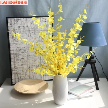 

1 Bouquet Silk Butterfly Orchid Artificial Flower Head For Wedding Home Decoration Orchid Flowers Cymbidium Flowers Plants