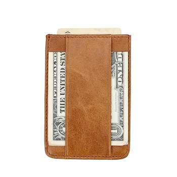 

Weduoduo New Fashion Genuine Leather Credit Card Holder Slim Wallet Men Luxury Design Business Card Organizer Id Holder Case