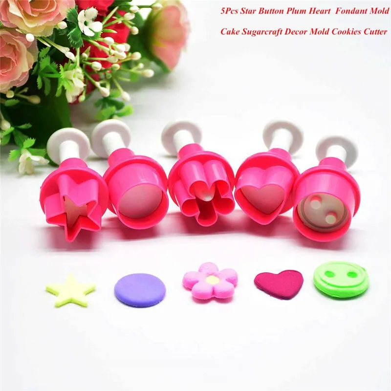 

Fondant Cake Decorating Moulds Button Round Heart Flower Shape DIY Mold Embossing Cutter Cake Decoration Tools Cookies Cutter