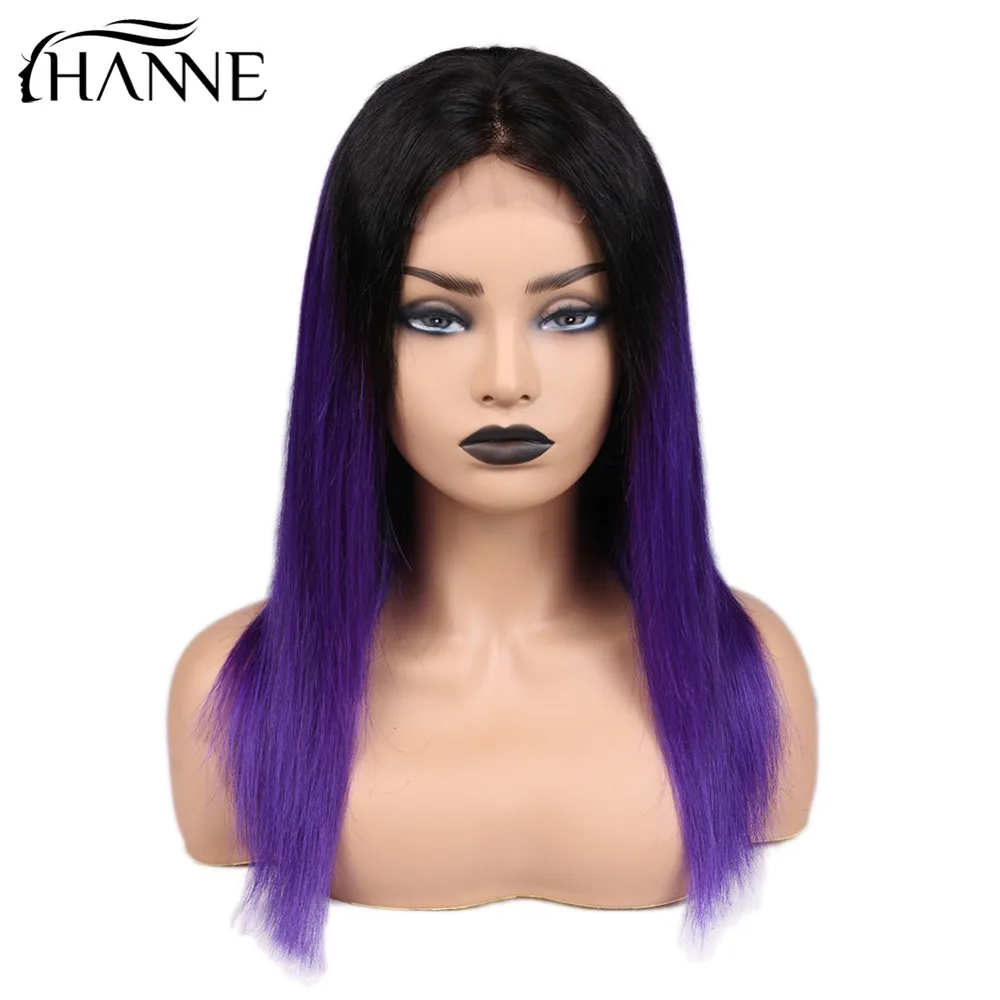 HANNE 4*4 кружевные человеческие волосы для черных женщин Remy бразильские прямые
