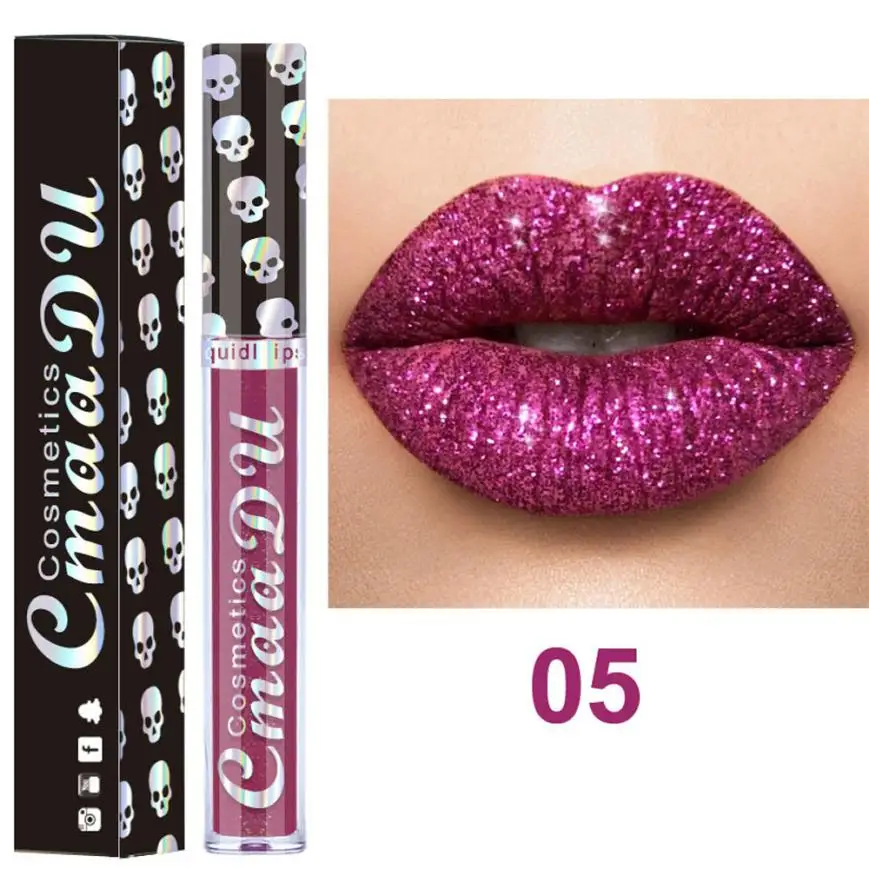 Новая Сексуальная жидкая губная помада металлик CmaaDu 1 шт. металлический блестящий бархатный глянцевый блеск для губ модная Губная Помада Жидкая 0116#30 - Цвет: E
