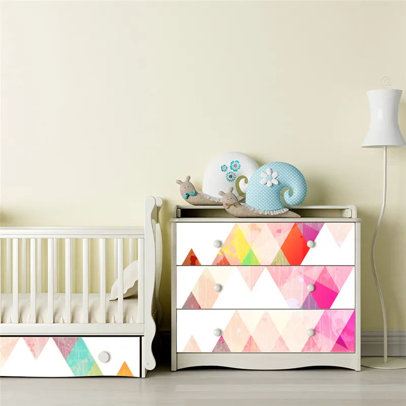 

Nordic Style Colorful Pattern Wall Sticker Simple Geometric Figure Furniture Cabinet Decoration Art Wall Stickers For Kids Room