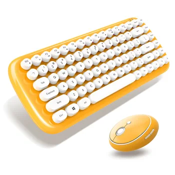 

Hot Style Ferris Hand High-end Mini Candy Colored Frosted Wireless Keyboard and Mouse set Round Punk Bluetooth Keypad and Mouse