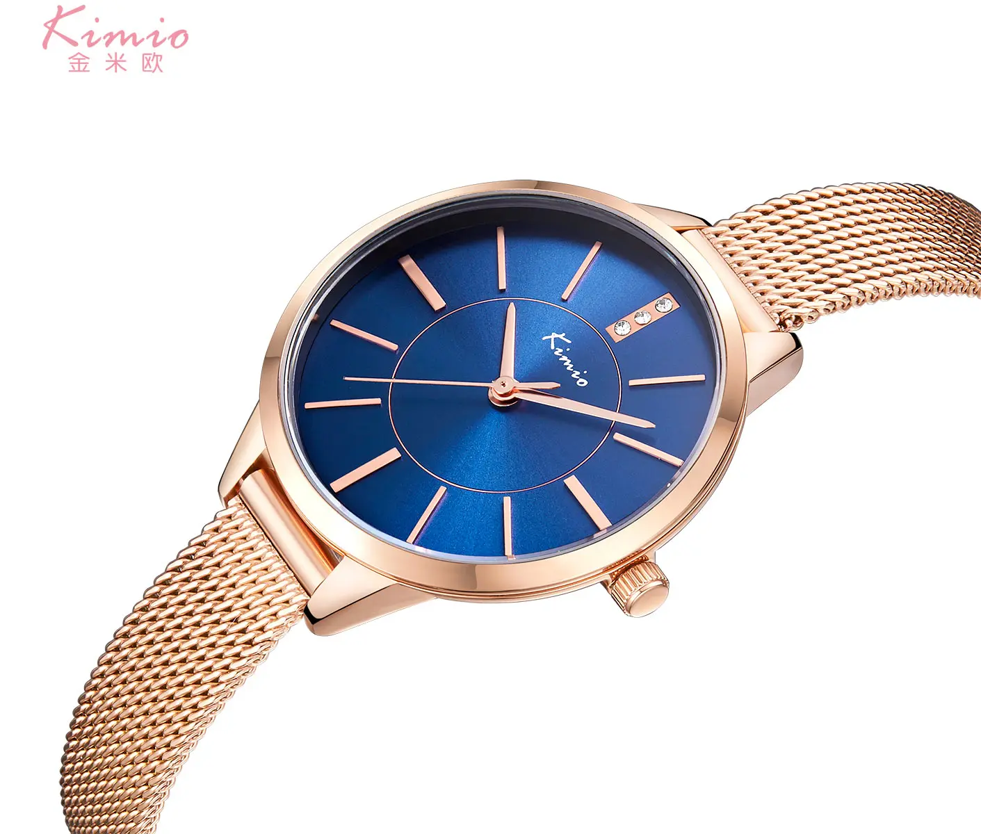 

KIMIO Top Brand Designer Simple Women Quartz Bracelet Watches 3D Mesh Milanese Steel Ladies Clock Female Dress Relogio Feminino
