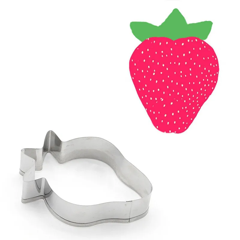 

1pcs Strawberry shape Stainless Steel Mold family Kitchen DIY Cookie Cutter chocolate Cake Baking Decorating Tools