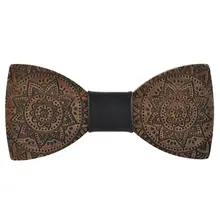 10 Цвета Для мужчин Свадебный костюм Средства ухода за кожей шеи воротник рубашки Отрегулируйте дерево галстук-бабочка уникальный деревянный резной цветочный цветок искусственная бабочка Средства ухода за кожей Шеи одежда с бантом