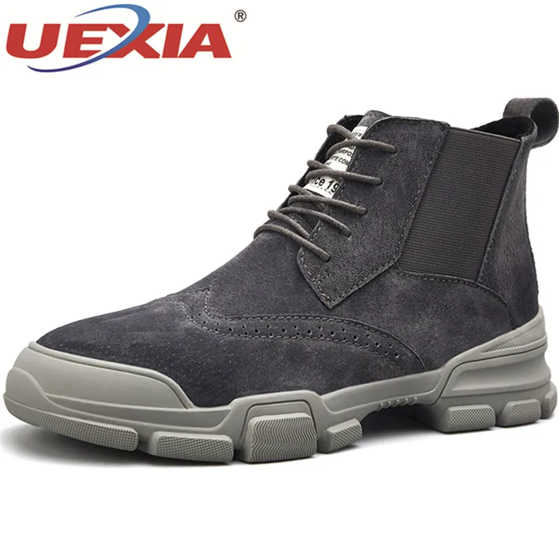

UEXIA Handmade Italian Men Boots zapatos de hombre Black Suede Leather Short Boots Men Pointed Suede Designer Party Ankle Botas