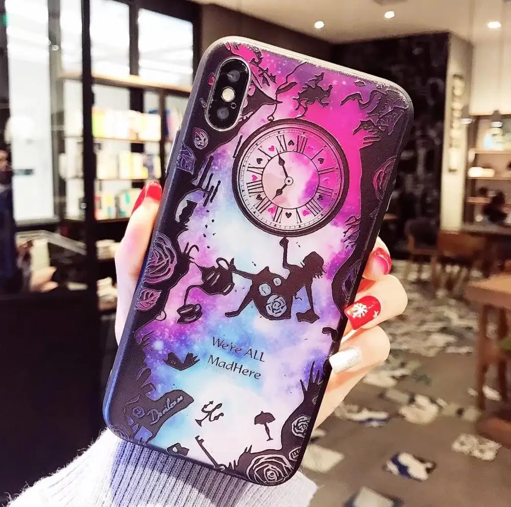 10 шт./партия Алиса Часы страна чудес для iPhone11Pro Max Xsmax XR 8P 6s 7plus Dreamy чехол для телефона ТПУ задняя крышка защитная оболочка