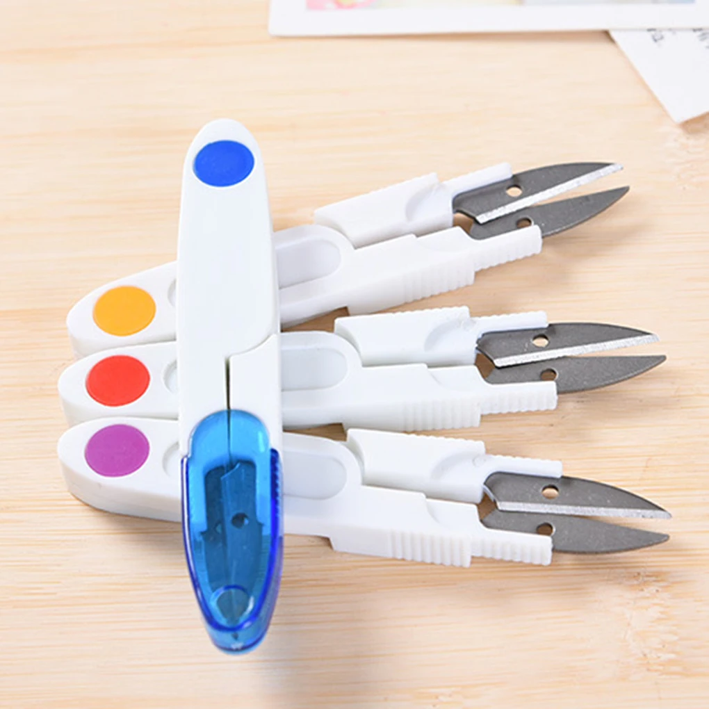 

Cross Stitch Scissors Craft ThreadPlastic Handle Sewing Clothes Thread Embroidery Craft Clipper Random Color
