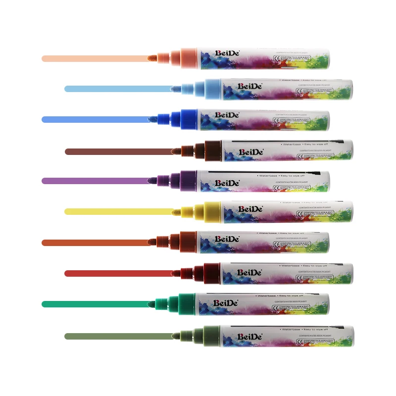 

Liquid Chalk Markers for Chalkboards (10 Metal Colors), Non-Toxic, Dustless & Erasable, 6mm Reversible round toe & oblique toe