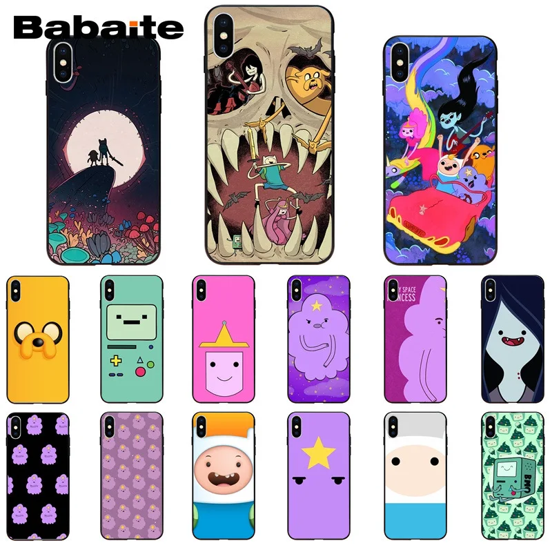 

Babaite Adventure Time with Jake and Finn bmo Soft black Phone Case for iPhone8 7 6 6SPlus 5 5S SE XR X XS MAX 11 11pro 11promax