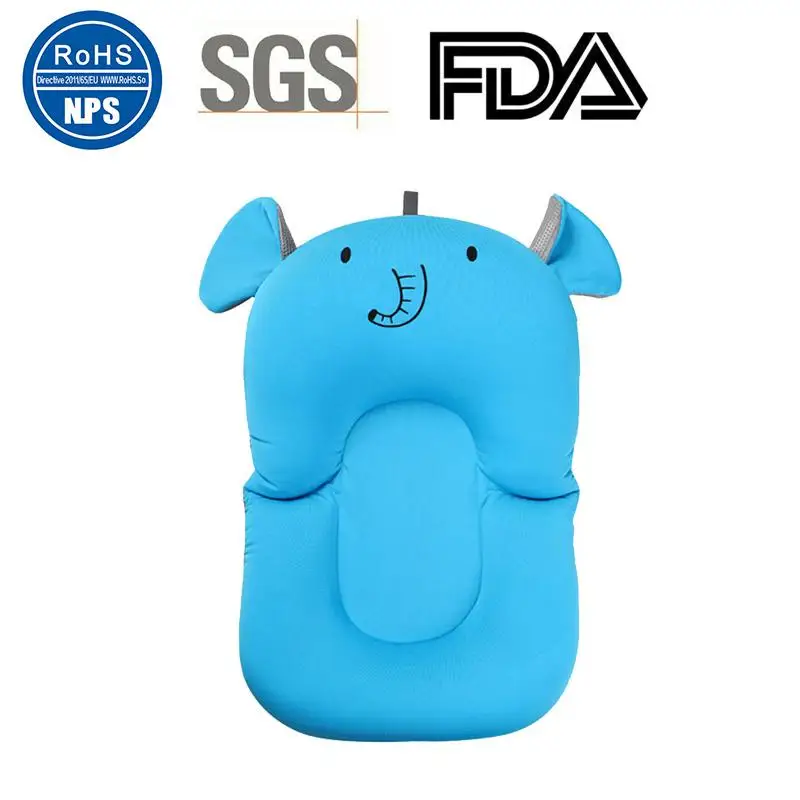 Cartoon Baby Safe Bath Mat Bathtub Infant Bath Pad Mesh Pocket Non-Slip Newborn Bath Bed Floating Cushion Infant Bathtub Mat