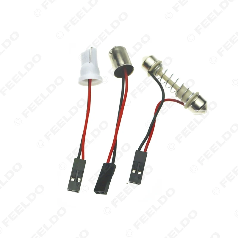 FEELDO 10 шт. белый 6SMD 5050 3 Chips автомобильная светодиодная панель с T10/BA9S/фестон адаптер