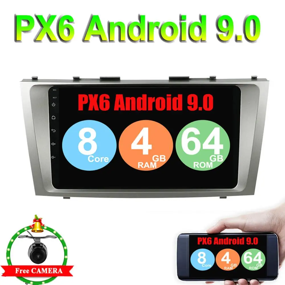 

64G ROM Car Multimedia player Android 9.0 GPS 2 Din Car Radio Audio Auto For Toyota Camry 2006-2011 Octa Cores RAM 4G Camera
