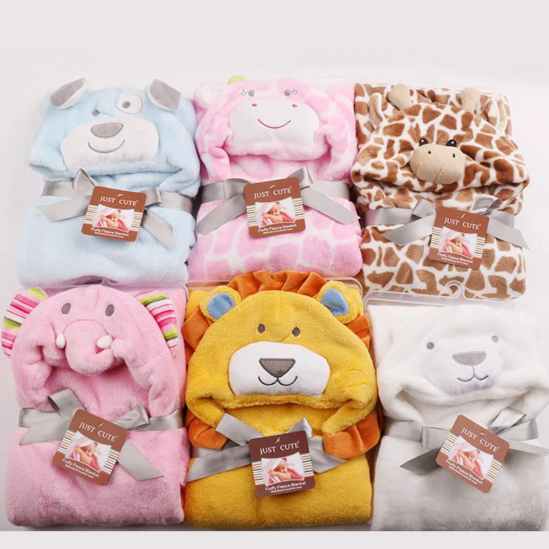 2017 New Baby Blankets Neonatal Hold Flannel Hooded Blanket Swaddling For Toddlers Infant For