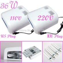 Pro. 36 Вт Дизайн ногтей УФ-лампы 4 х 9 Вт гелем трубки света Сушилка ЕС 220 В США 110 В