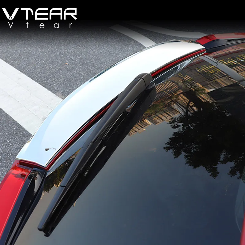 Vtear for Toyota C-HR CHR carbon fiber car sopiler Tail decoration panel cover Chromium Styling Sticker accessories