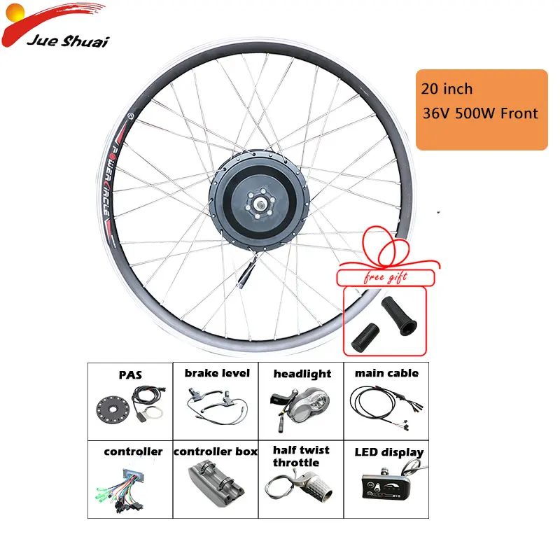 36 в 250 Вт 350 Вт 500 Вт комплект электровелосипеда с двигателем Электрический велосипед конверсионный комплект 20''26''700C Электрический передний задний мотор колеса Bicicleta Eletrica - Цвет: 20inch 500W Front