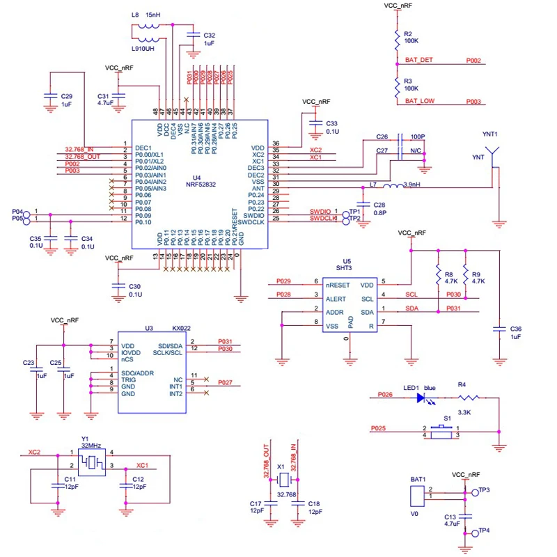 NRF51822 модуль Bluetooth беспроводной Маяк+ KX022 датчик для базовая станция iBeacon