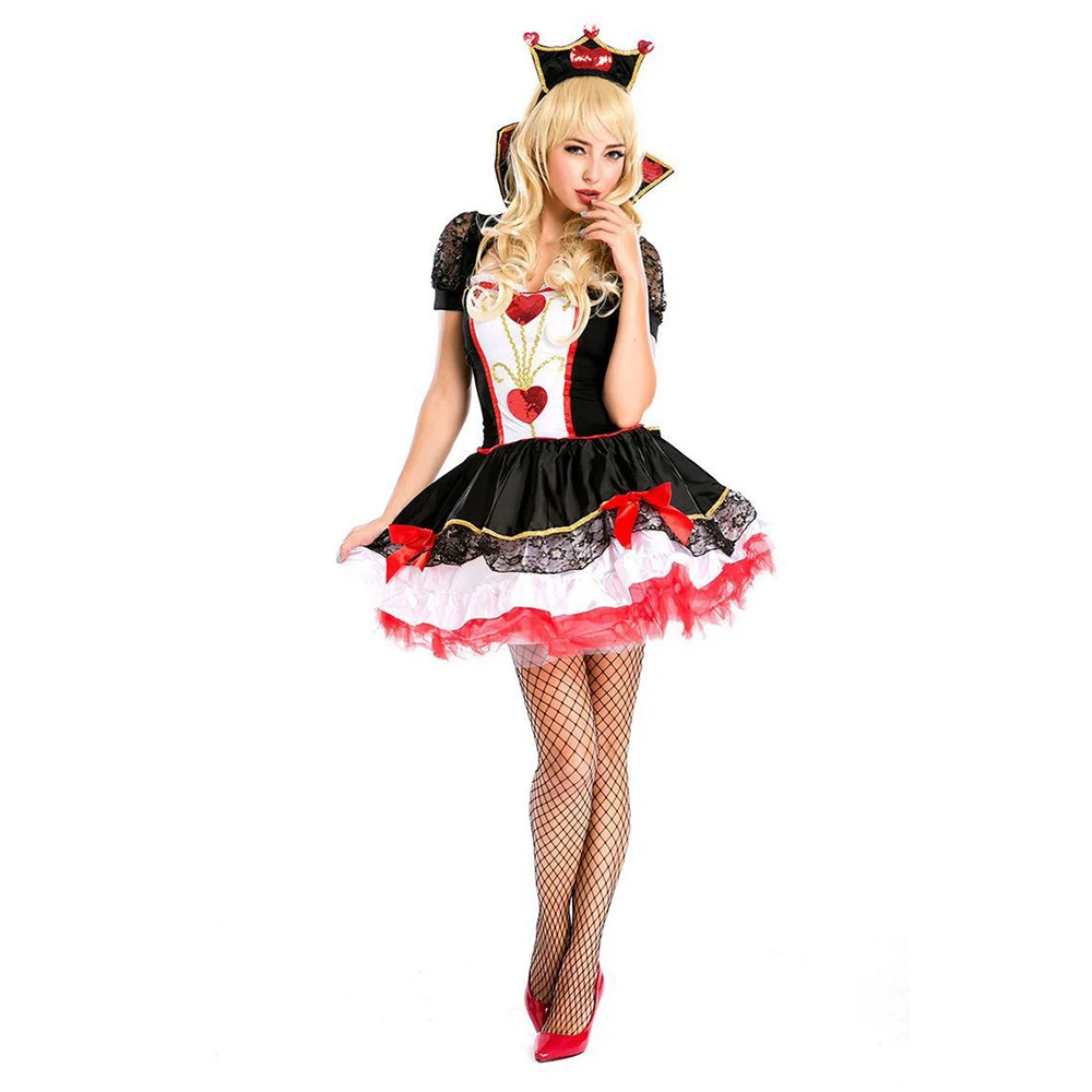 VASHEJIANG Amazing Poker Queen of Hearts Costume Adult Halloween ...