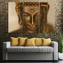 Модульная художественная картина плакат гостиная 3 шт. медный Будда рамки HD печатные современные картины на холсте Живопись стены домашний декор