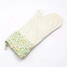 1 шт. большой плюс бытовой силиконовый хлопок цветочный узор термостойкие для плиты перчатки LB 327