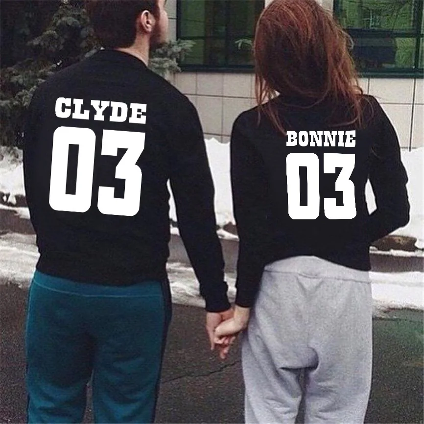 Cena Bonnie Clyde 03 dopasowane pary bluzy damskie śmieszne fajne kochanki bluzy modne ciuchy damskie męskie bluzki unisex Jumper