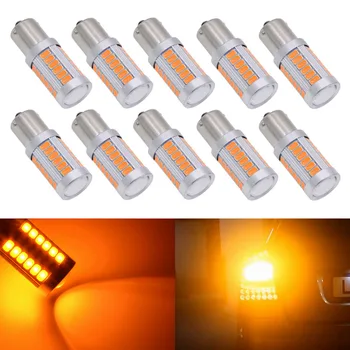 

Katur 10x 1156 BAU15S PY21W BAW15s PR21W Base LED Bulb Single Filament For Cars Turn Signal Lights Amber Red Lighting 150 Degree