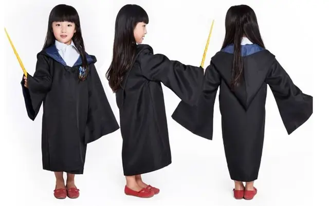 kids adult halloween harry potter costumes gryffindor ravenclaw slytherin hufflepuff hogwarts magic school cosplay cloaks robe