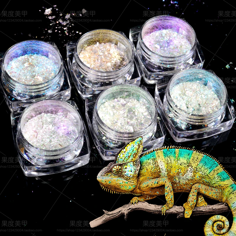 

YZWLE 0.2g Shinning Irregular Nail Glitter Flakes Tips Decorations Colorful Chameleon Nail Art Beauty Manicure Powder