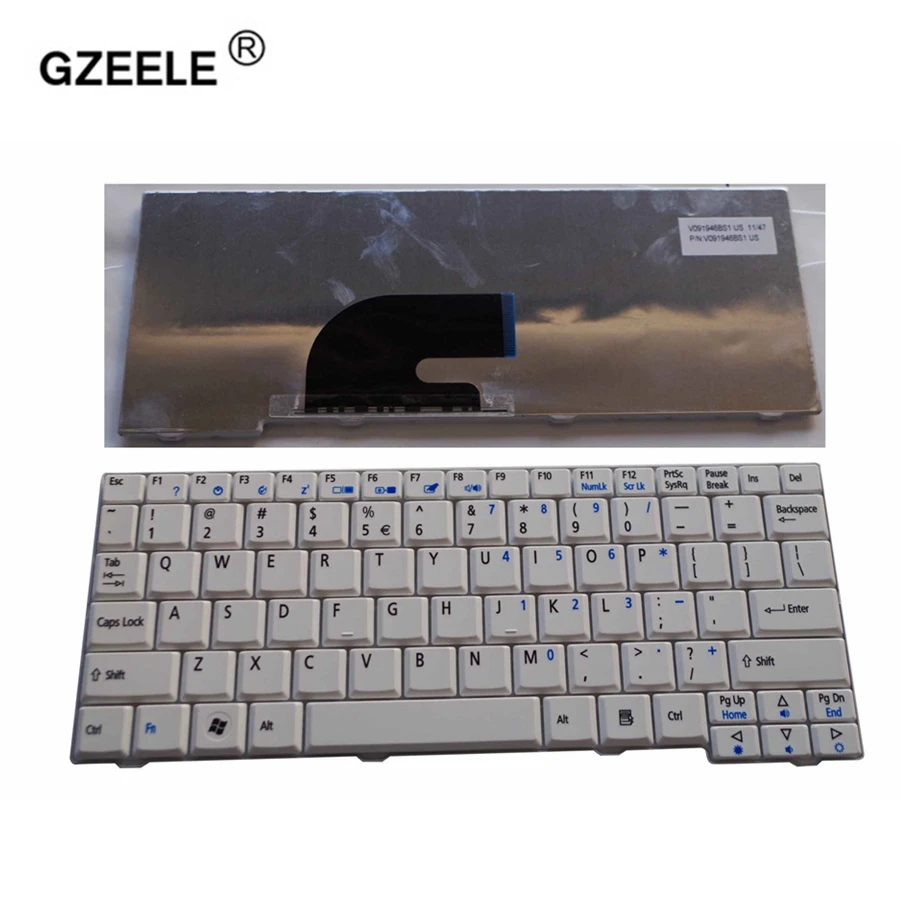 

GZEELE For ACER Aspire KAV06 KAV10 AOP531h ZG5 ASone AOA150 AOD150 D250 ZG8 523H kav60 Aspire one P531H AO530 laptop keyboard US