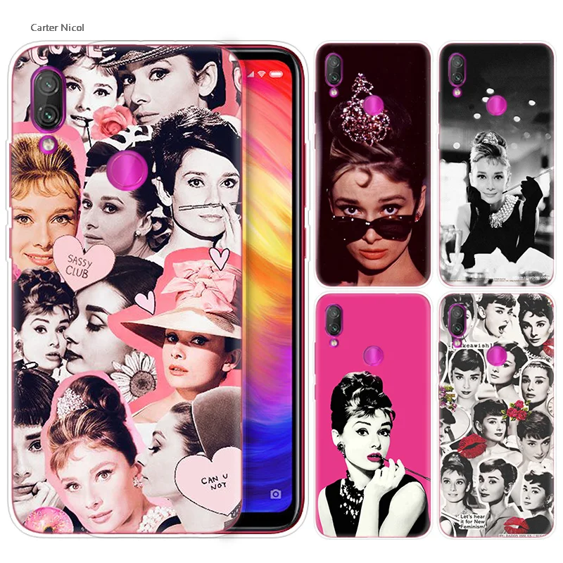 

Silicone Case for Xiaomi Redmi Note 7 6 5 Plus Mi A2 8 Lite Pro Prime Play Phone Cases Cover Audrey Hepburn girl